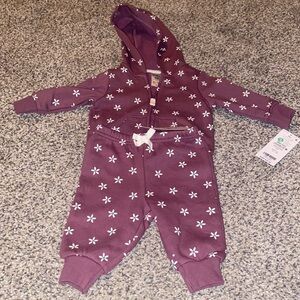 Carters girl zip up and pants set